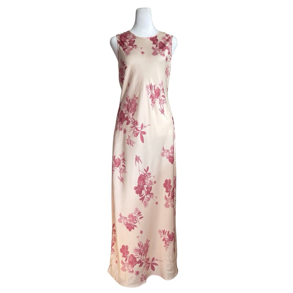 Quince Washable Silk Pink Floral Tank Midi Dress Sz Sz M Feminine - Picture 8 of 16